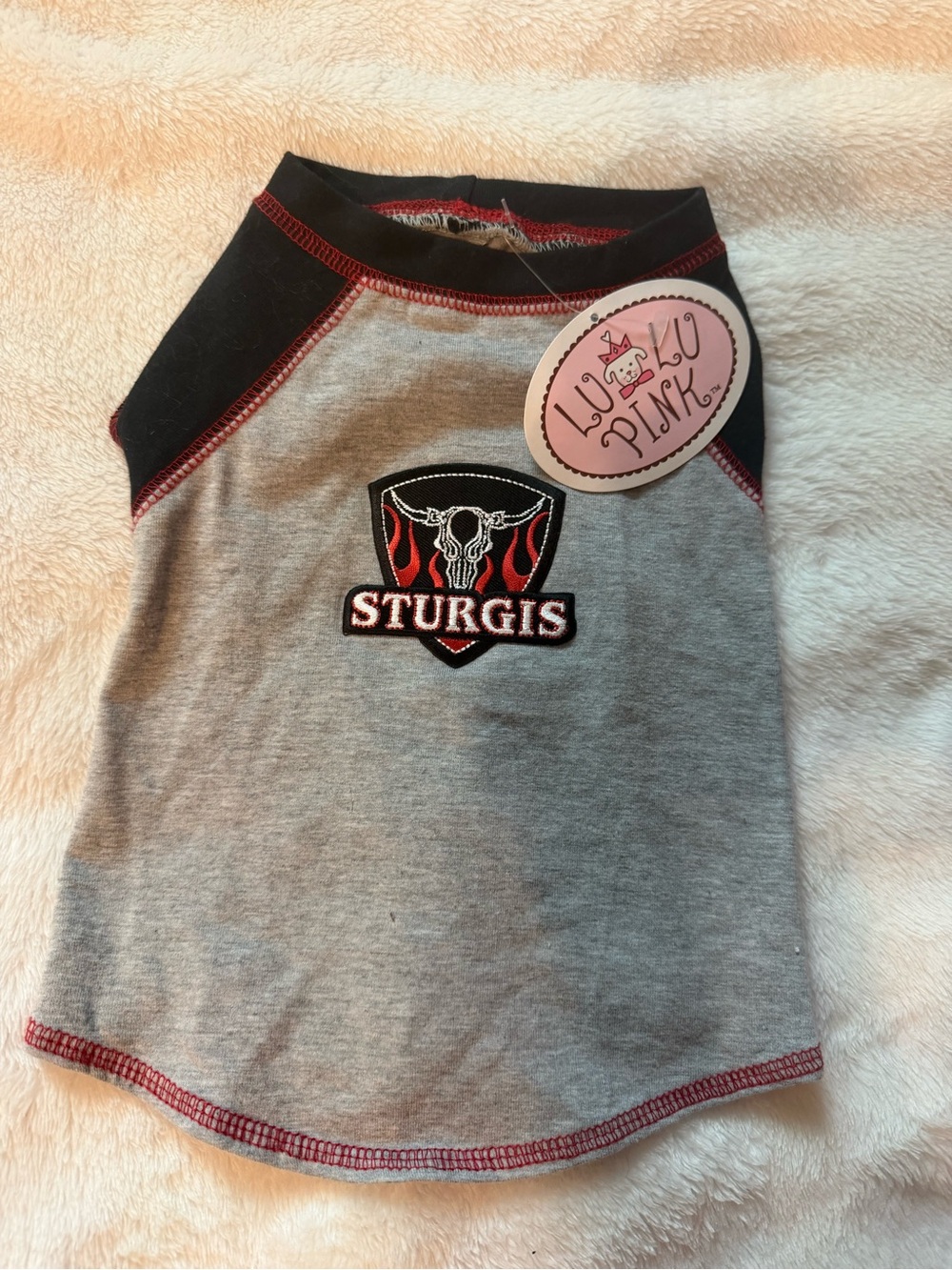 NWT Lulu Pink Pet Tee Sturgis Size Large See Measurements